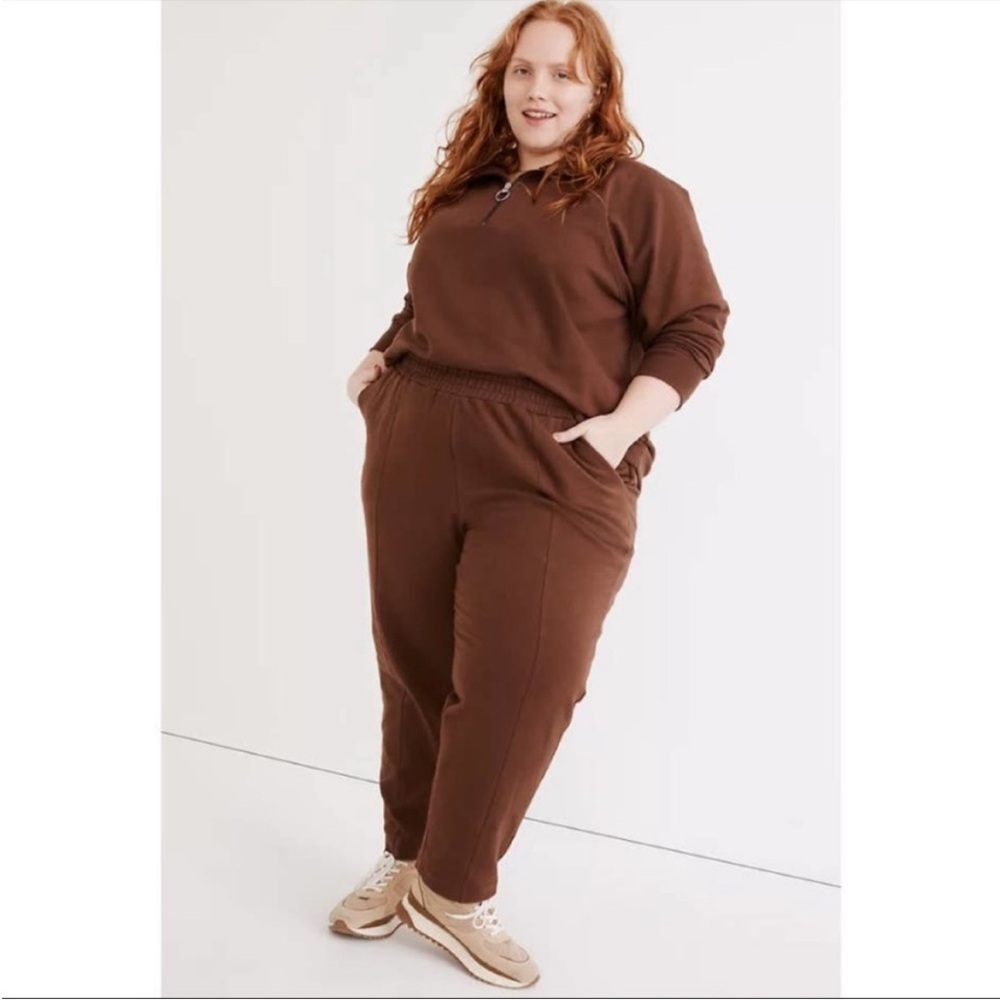 Madewell Women's Plus MWL Ribbed Seamed Sweatpants 2X Tapered Leg Pockets NEW